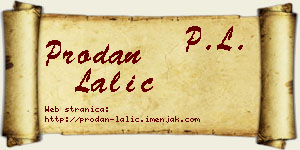 Prodan Lalić vizit kartica